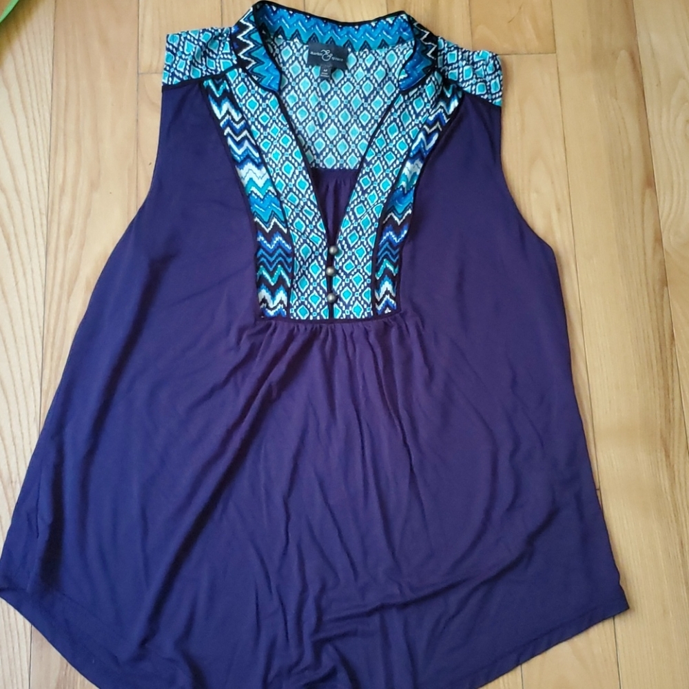 Market & Spruce Tribal Print Sleeveless Blouse